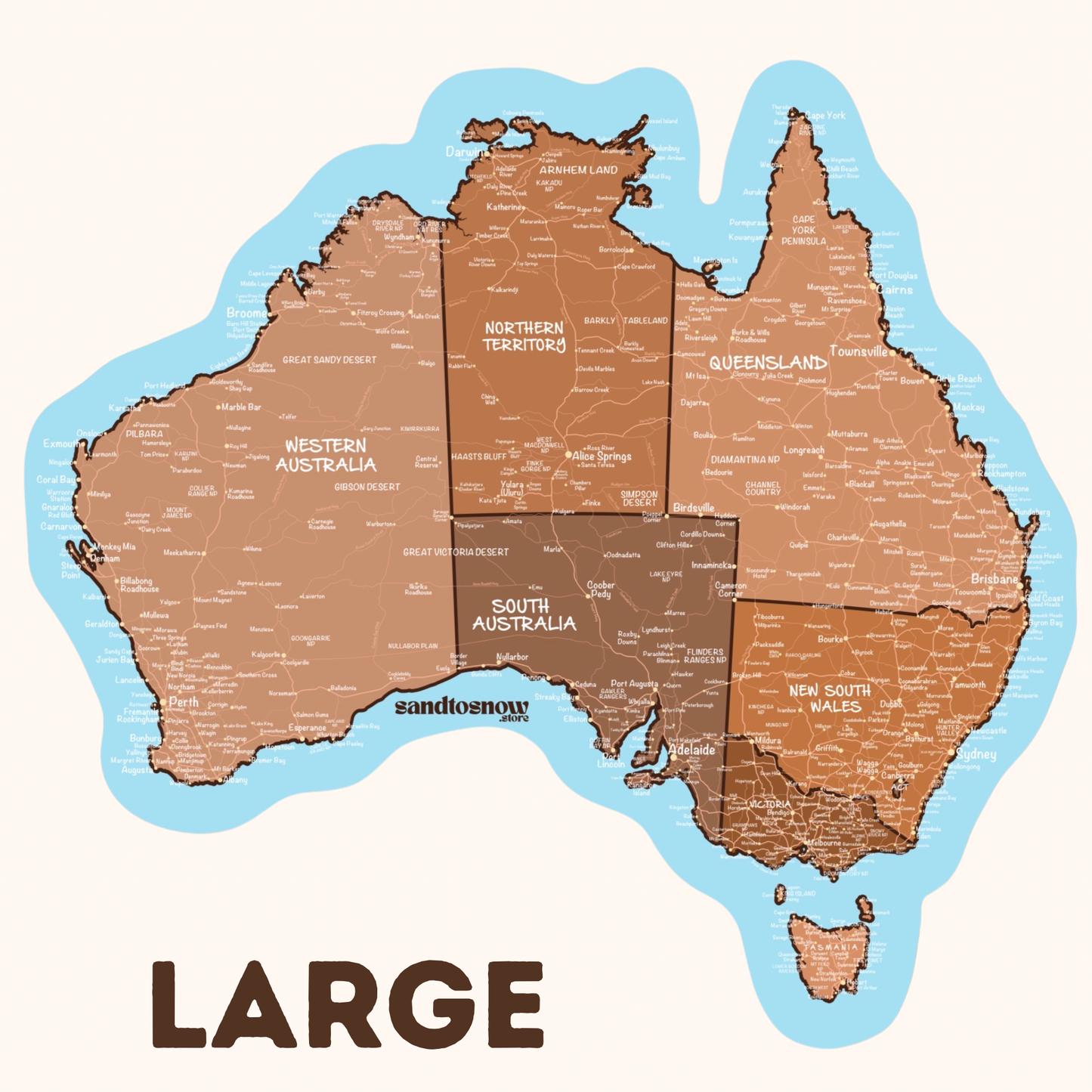 Map of Australia Sticker - Large